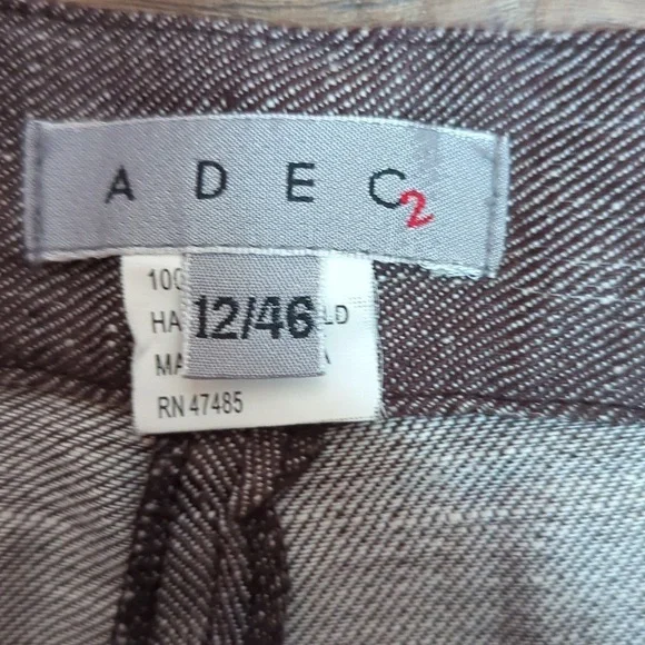 Adec2 Brown Linen Wide Leg Trousers Pants sz 12 - Picture 4 of 6